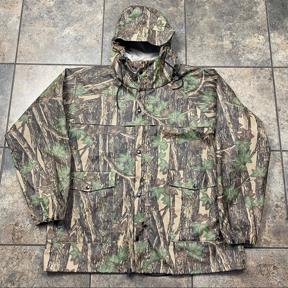 Men’s Vintage Duck Bay Camo Windbreaker Jacket Size Medium